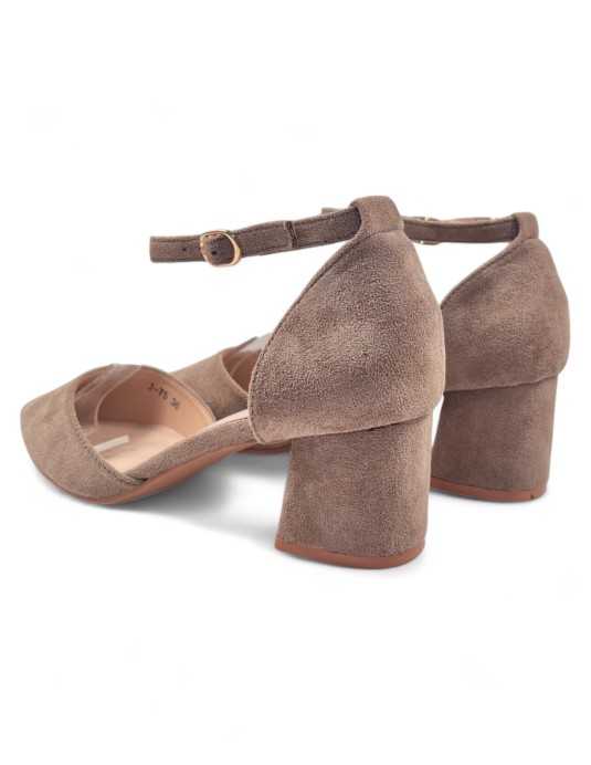 Sandalia tacon vestir mujer color apricot - Timbos zapatos