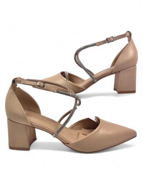 Tacon de vestir para mujer color nude - Timbos Zapatos