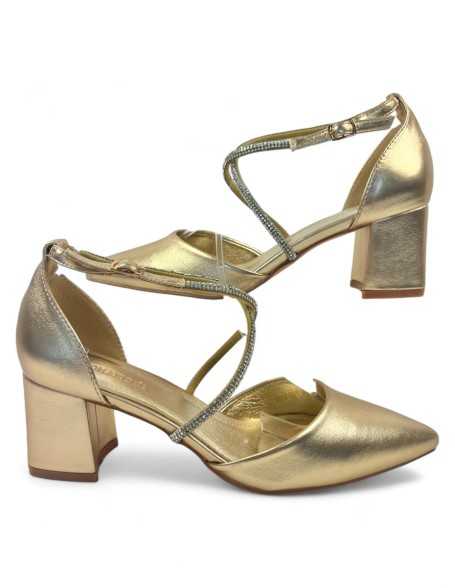 Tacon de fiesta para mujer color oro - Timbos Zapatos