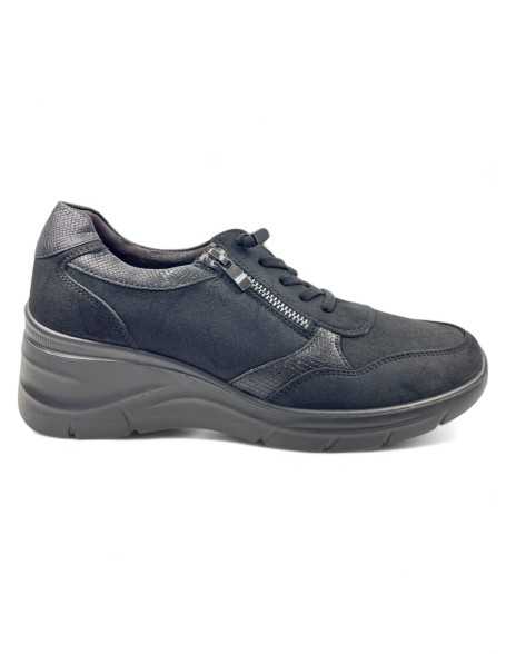 Deportivo cuña interior de mujer color negro - Timbos Zapatos