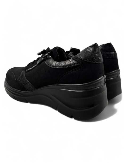 Deportivo cuña interior de mujer color negro - Timbos Zapatos