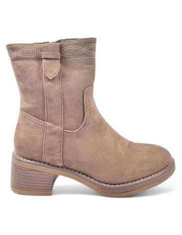 Botín campero de mujer en color taupe - Timbos Zapatos