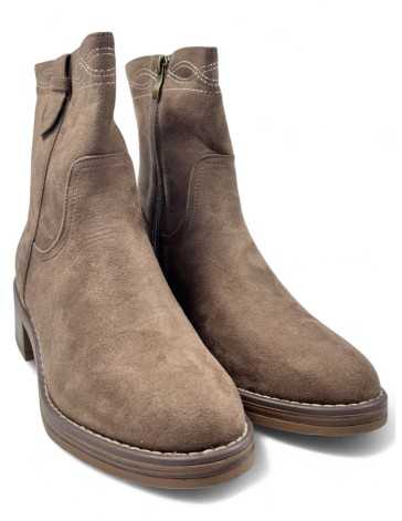 Botín campero de mujer en color taupe - Timbos Zapatos