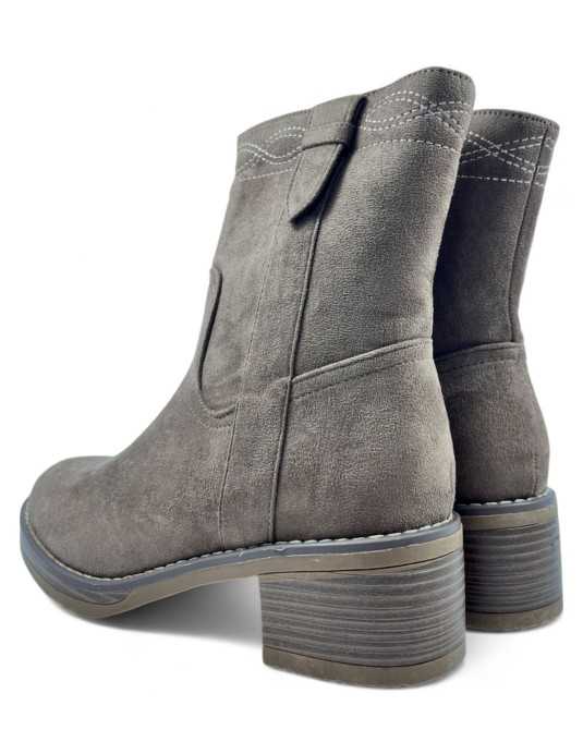 Botín tacón de mujer en color taupe - Timbos Zapatos