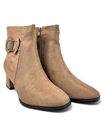 Botín tacón de mujer en color taupe - Timbos Zapatos