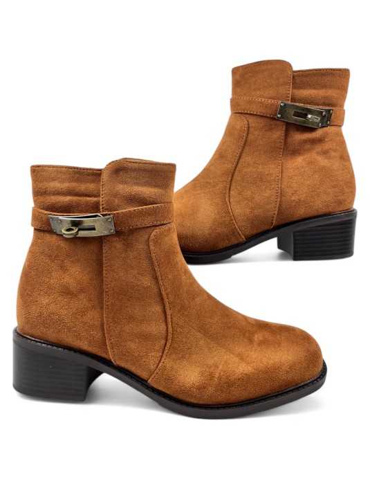 Botín de mujer en color camel - Timbos Zapatos