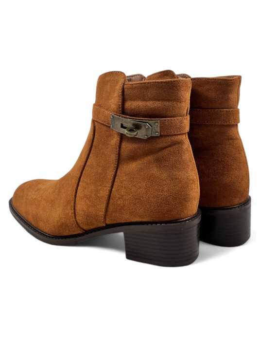 Botín de mujer en color camel - Timbos Zapatos