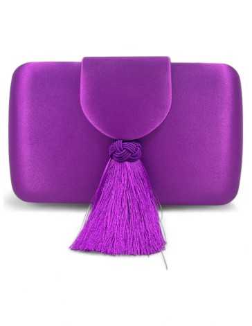 Clutch de fiesta textil raso color buganvilla - Timbos Zapatos