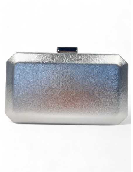 Clutch de fiesta metalizado color plata - Timbos Zapatos