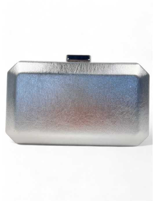 Clutch de fiesta metalizado color plata - Timbos Zapatos