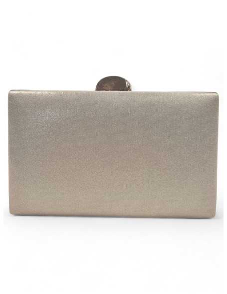 Clutch pedrería color gris/champagne - Timbos zapatos