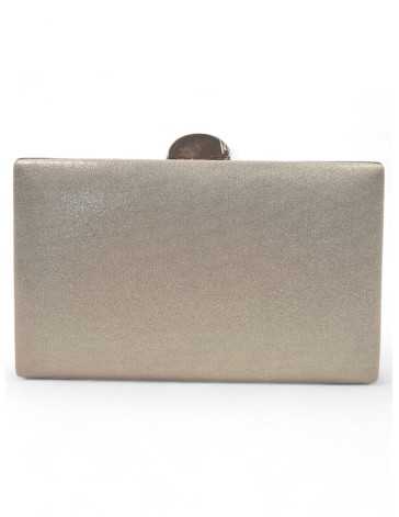 Clutch pedrería color gris/champagne - Timbos zapatos