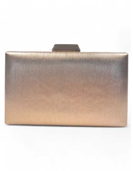 Clutch de fiesta metalizado color champagne - Timbos Zapatos