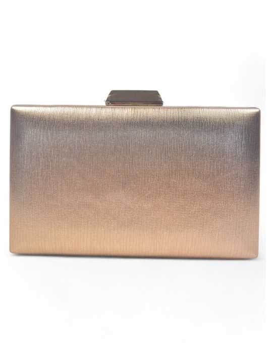 Clutch de fiesta metalizado color champagne - Timbos Zapatos