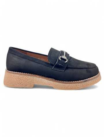 Mocasin cómodo de vestir de mujer color negro - Timbos zapatos