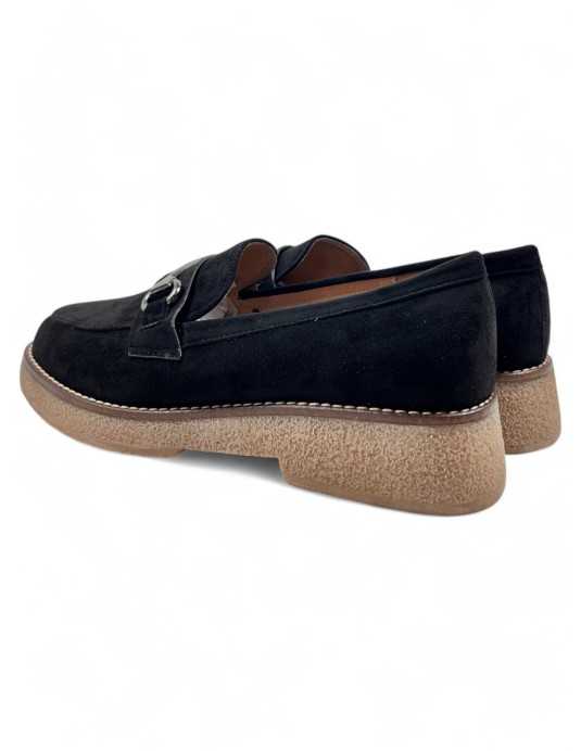 Mocasin cómodo de vestir de mujer color negro - Timbos zapatos