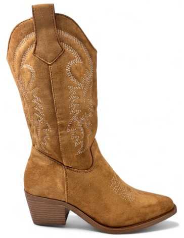 Bota cowboy de mujer en color camel - Timbos Zapatos