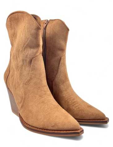 Botin cowboy de mujer color camel - Timbos zapatos