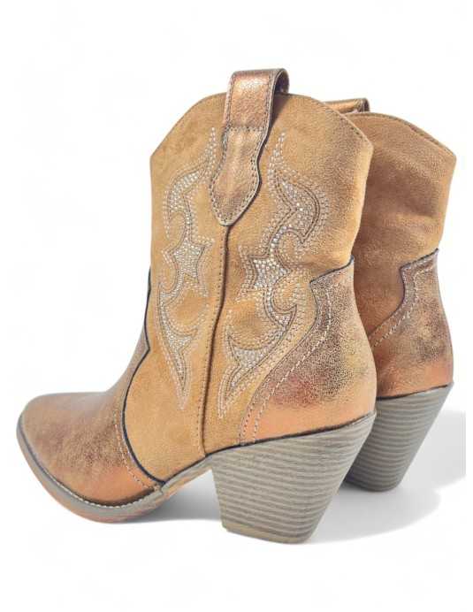 Botin cowboy de mujer color camel - Timbos zapatos