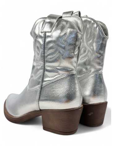 Botin cowboy de mujer color plata - Timbos zapatos