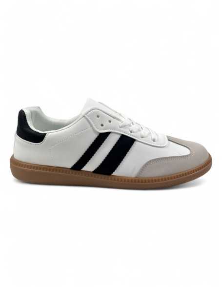 Deportiva de hombre para vestir en color blanco negro - Timbos Zapatos