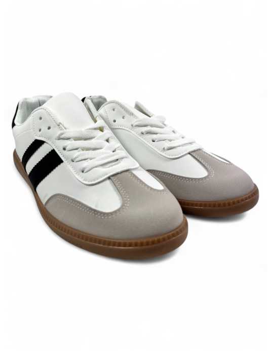 Deportiva de hombre para vestir en color blanco negro - Timbos Zapatos