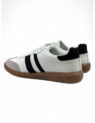 Deportiva de hombre para vestir en color blanco negro - Timbos Zapatos