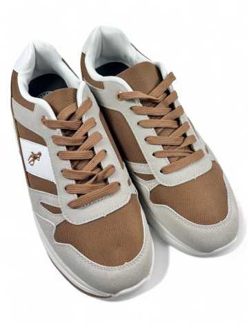 Deportiva de hombre para vestir en color camel gris - Timbos Zapatos