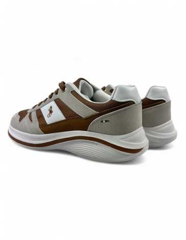 Deportiva de hombre para vestir en color camel gris - Timbos Zapatos