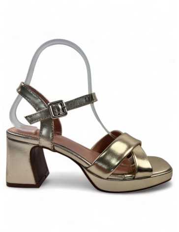 Sandalia tacon de fiesta mujer plata - Timbos Zapatos