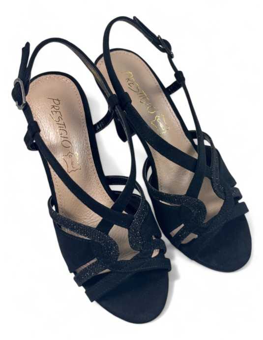 Sandalia tacon fiesta mujer color negro - Timbos Zapatos