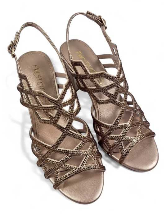 Sandalia tacon fiesta mujer color taupe - Timbos Zapatos