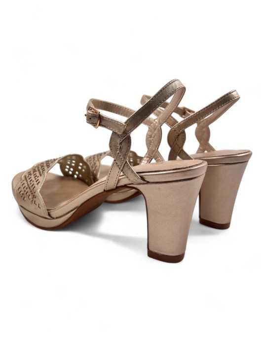 Sandalia tacon fiesta mujer color taupe - Timbos Zapatos