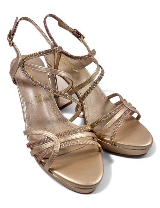 Sandalia tacon fiesta mujer color taupe - Timbos Zapatos