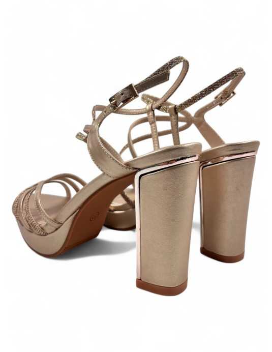 Sandalia tacon fiesta mujer color taupe - Timbos Zapatos