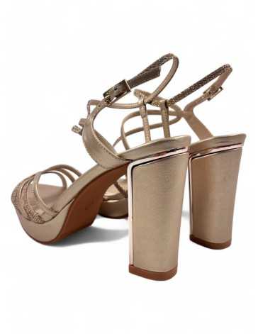 Sandalia tacon fiesta mujer color taupe - Timbos Zapatos