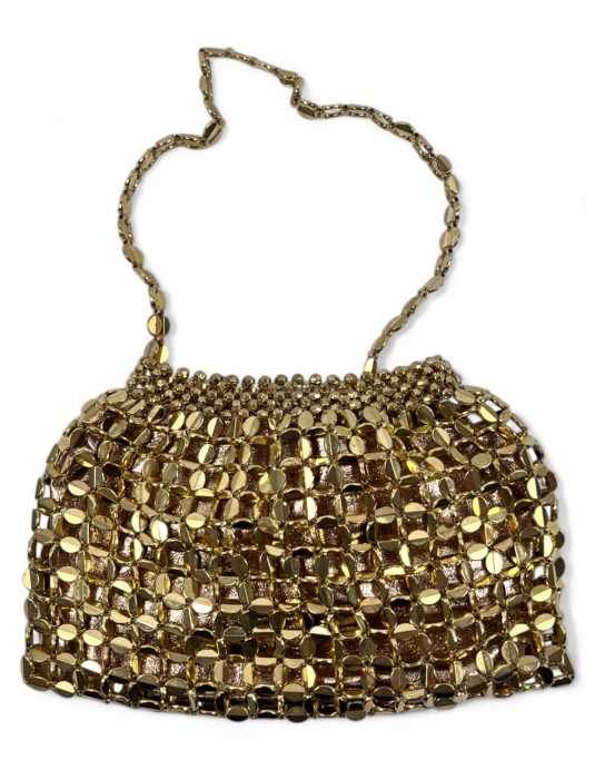 Bolso de fiesta bombonera color oro - Timbos zapatos