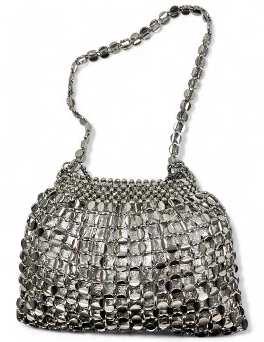 Bolso de fiesta bombonera color plata - Timbos zapatos