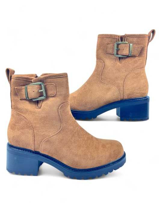 Botín tacón de mujer en color camel - Timbos Zapatos