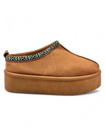 Babucha plataforma de mujer color camel - Timbos zapatos