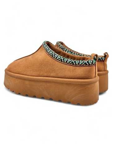 Babucha plataforma de mujer color camel - Timbos zapatos