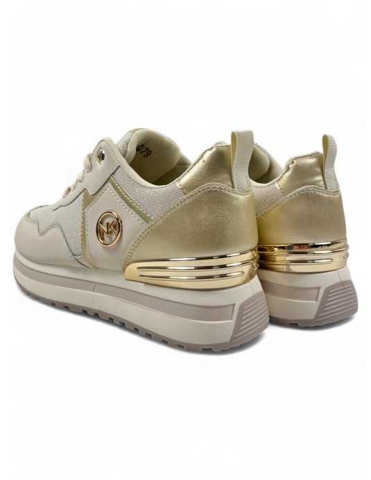 Deportiva de mujer color beige oro - Timbos Zapatos