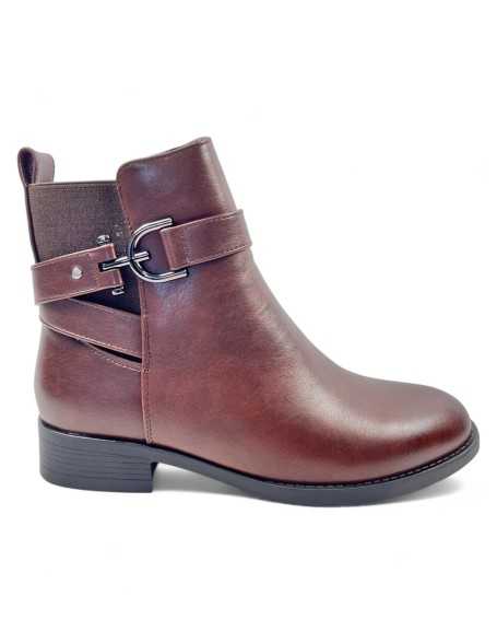 Botín plano de mujer color marron - Timbos Zapatos