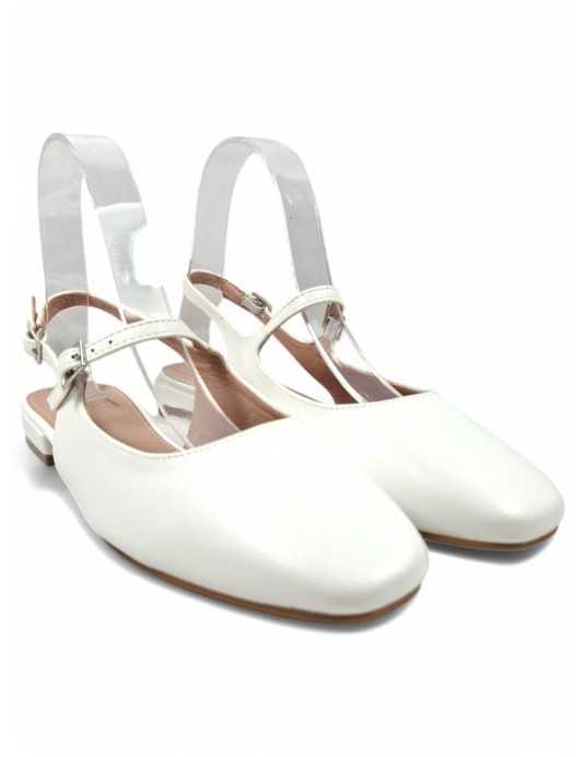 Tacón destalonado vestir mujer color blanco - Timbos Zapatos