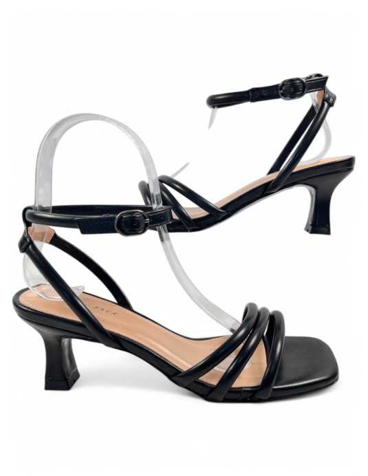 Sandalia de tacón fiesta destalonado color negro - Timbos zapatos Sandalia de tacón fiesta destalonado color negro - Timbos zapatos