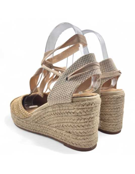 Sandalia cuña alta esparto Beige - Timbos zapatos Sandalia cuña alta esparto Beige - Timbos zapatos