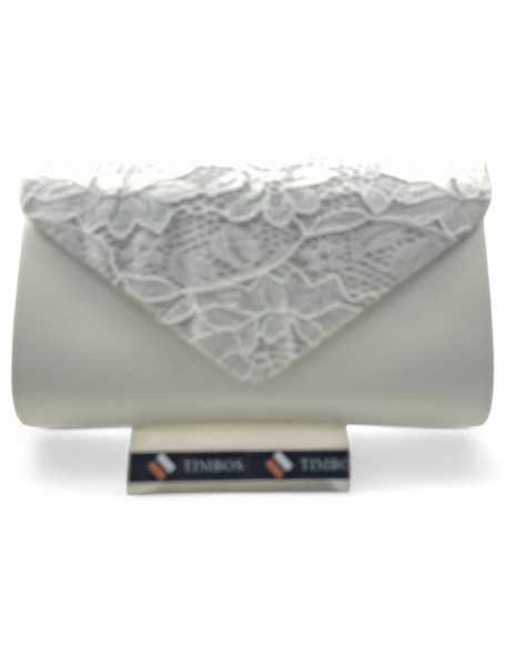 Bolso de fiesta tipo sobre en color blanco - Timbos zapatos